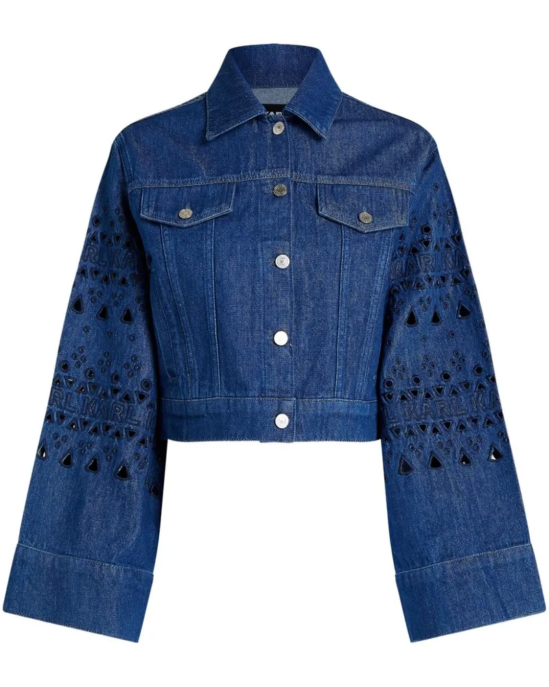 Karl Lagerfeld Jeansjacke mit Lochstickerei - Blau Blau