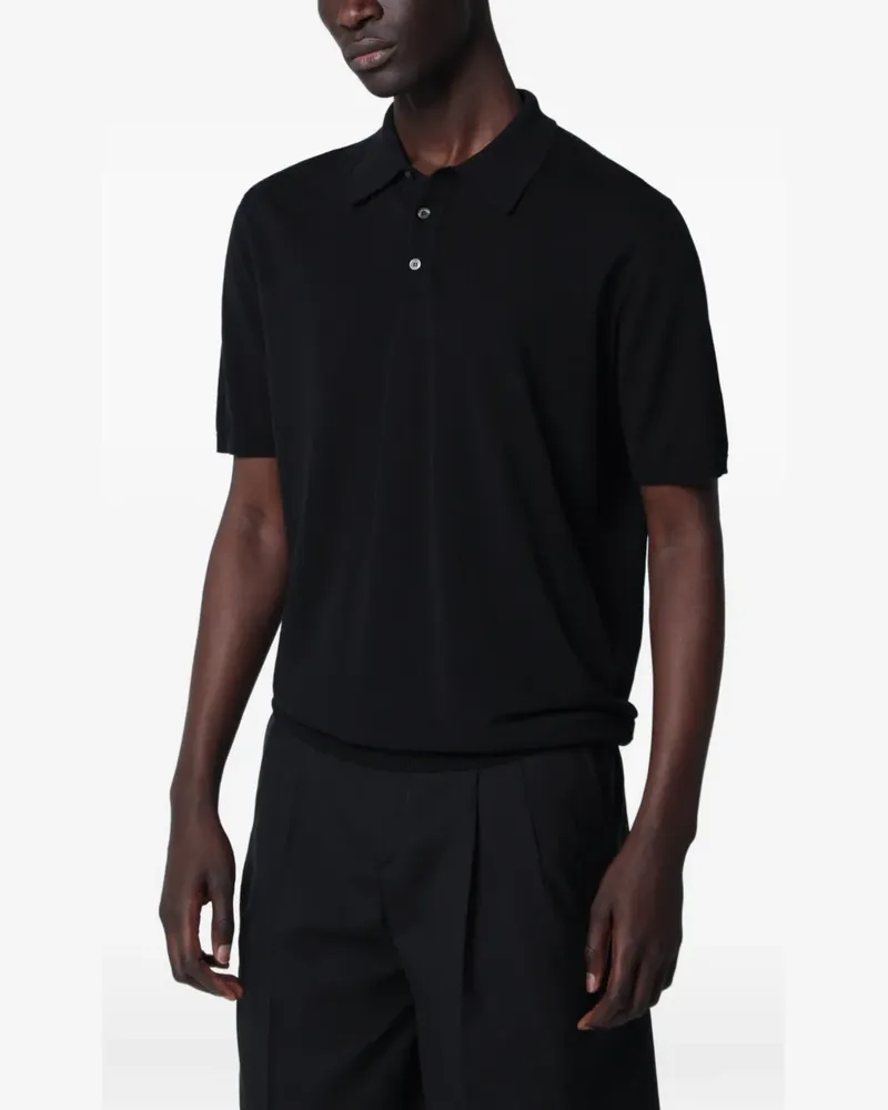 Roberto Collina Kurzärmeliges Poloshirt - Schwarz Schwarz