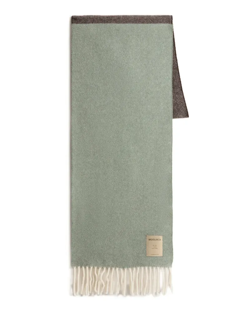 Woolrich wool fringed scarf - Grün Grün