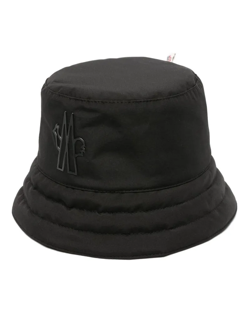 Moncler Fischerhut mit Logo-Patch - Schwarz Schwarz