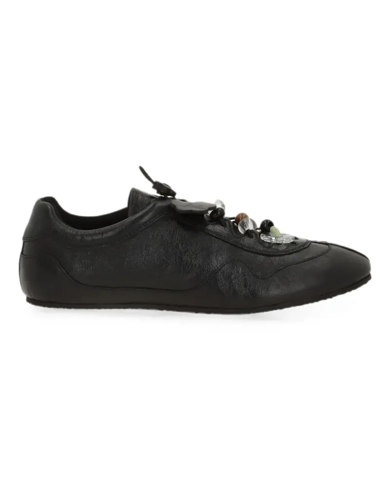 Cecilie Bahnsen Blaise crinkle-leather sneakers - Schwarz Schwarz