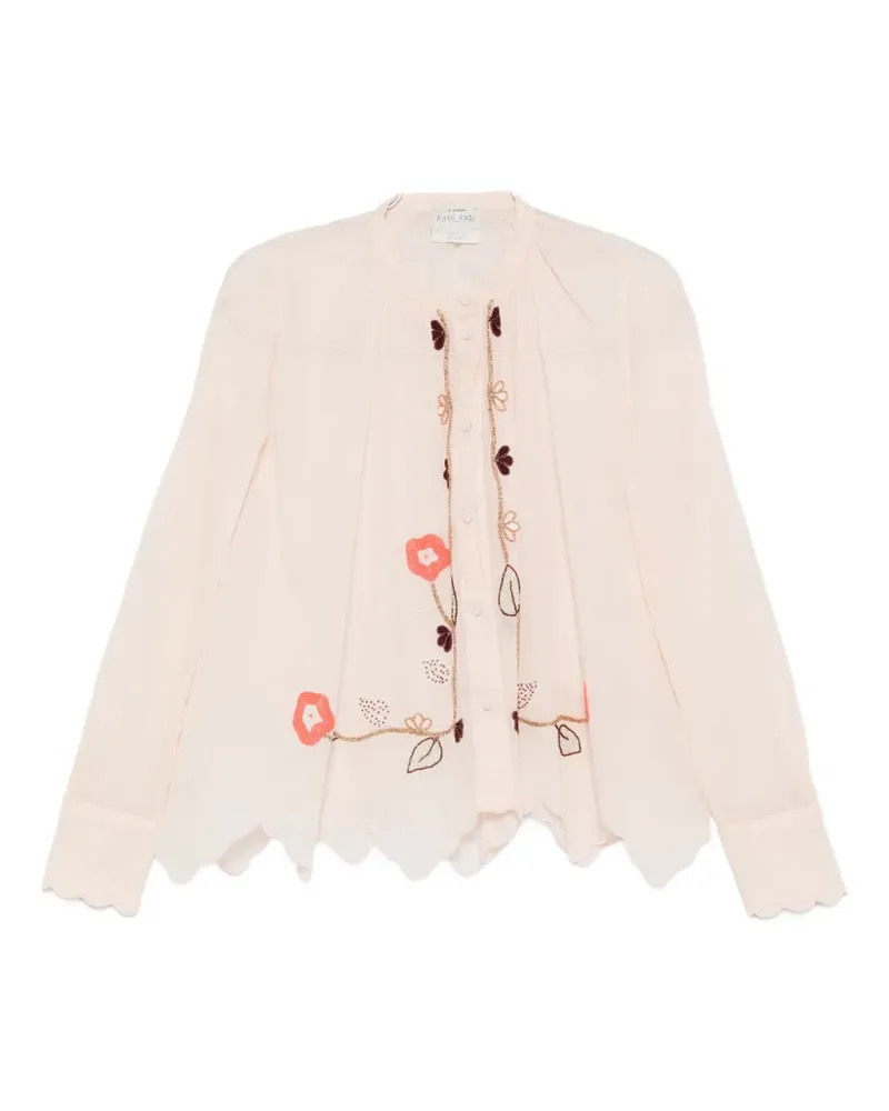 forte_forte scalloped-hem shirt - Nude Nude