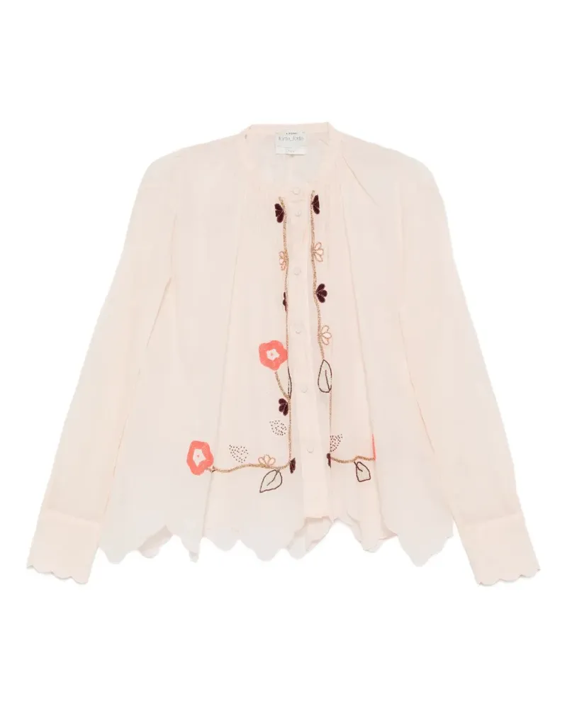 forte_forte scalloped-hem shirt - Nude Nude