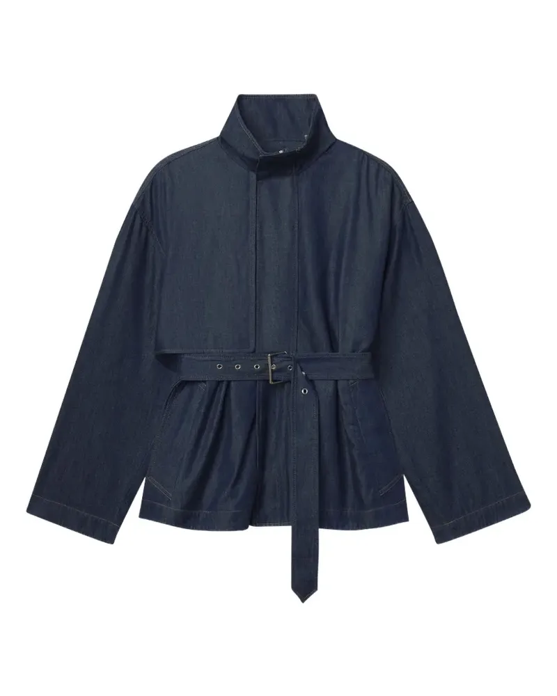 Frame Denim The Short Field Jeansjacke mit Gürtel - Blau Blau