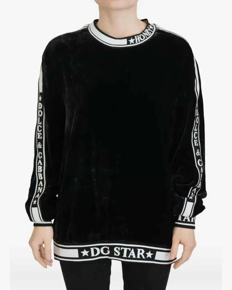 Dolce & Gabbana Pullover mit Logo-Streifen - Schwarz Schwarz