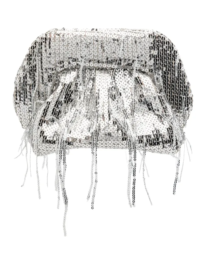 THEMOIRÈ Kleine Bios Clutch mit Pailletten - Silber Silber