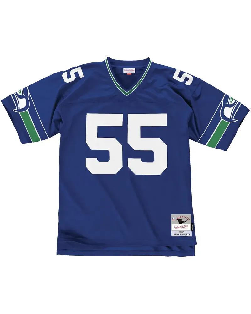 Mitchell & Ness 1987 Brian Bosworth Seattle Seahawks Legacy Player Trikot - Blau Blau