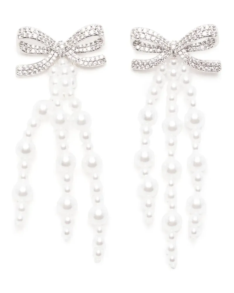 Self-Portrait bow-embellishment earrings - Silber Silber