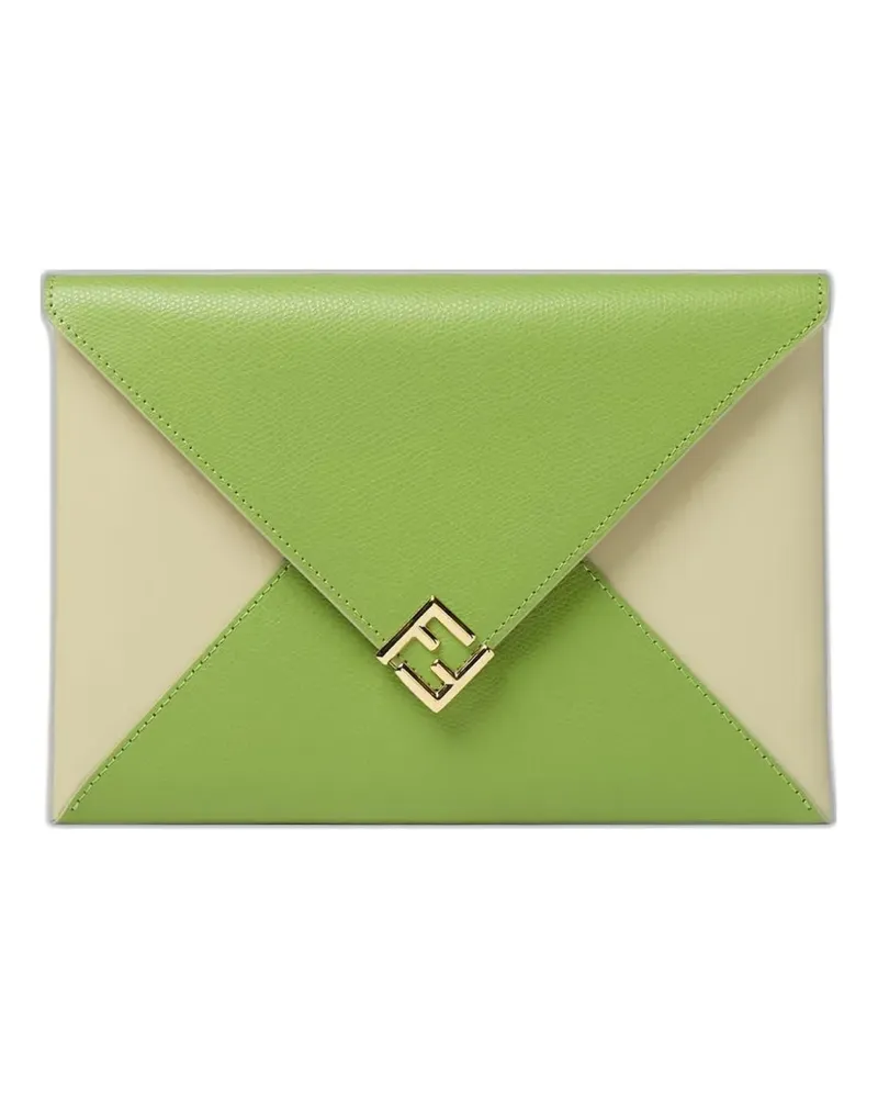 Fendi FF leather pouch bag - Nude Nude