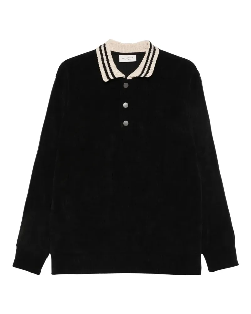 Yes London striped-collar sweatshirt - Schwarz Schwarz