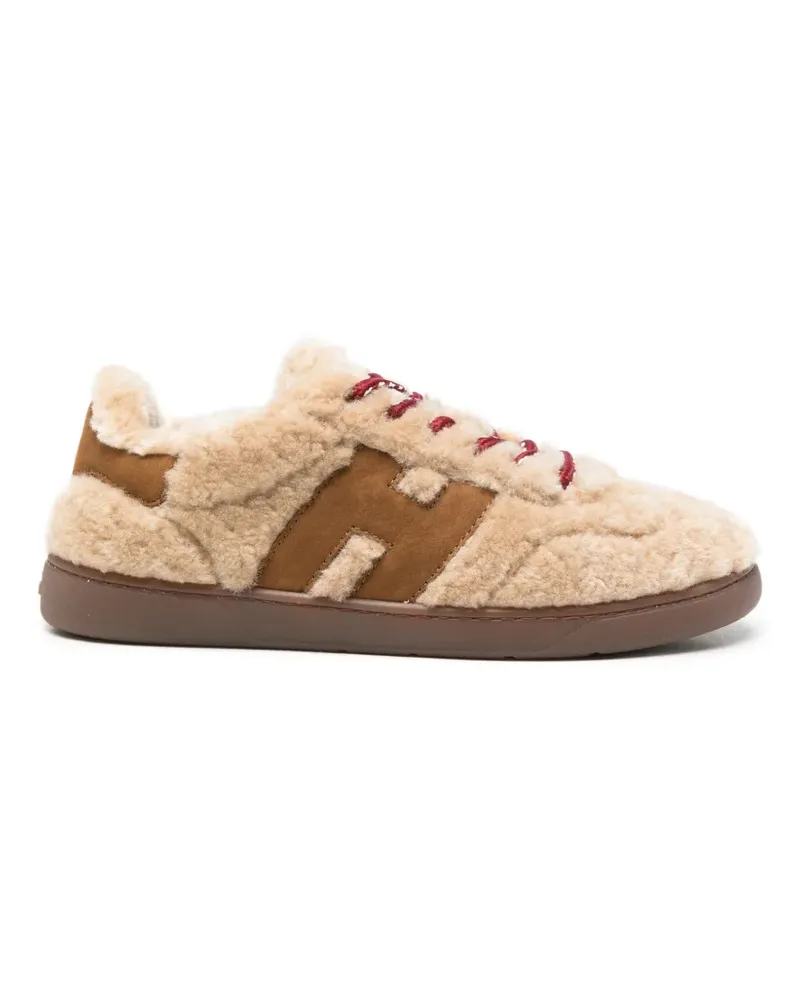 Hogan Sneakers aus Shearling mit H-Logo - Nude Nude