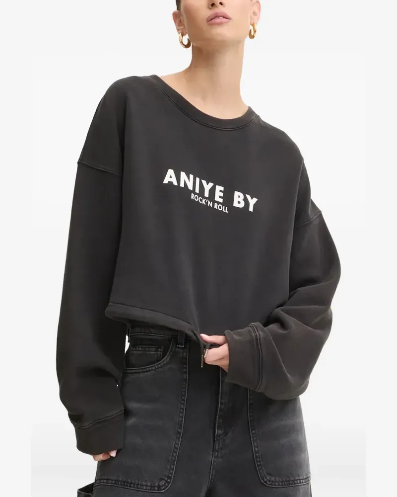 Aniye By logo-print cropped sweatshirt - Schwarz Schwarz
