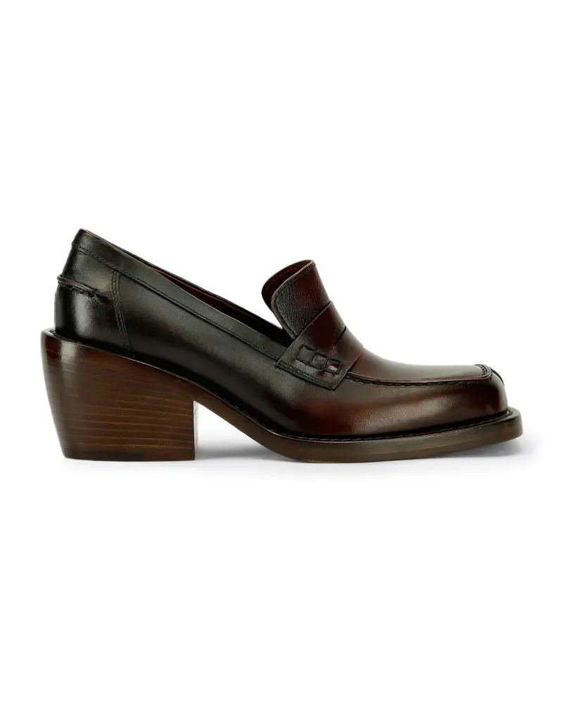 Dries van Noten heeled leather loafers - Braun Braun