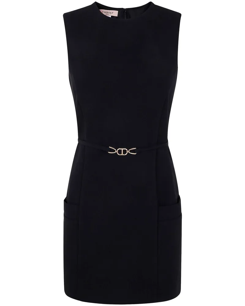 Twin-Set Ärmelloses Minikleid - Schwarz Schwarz