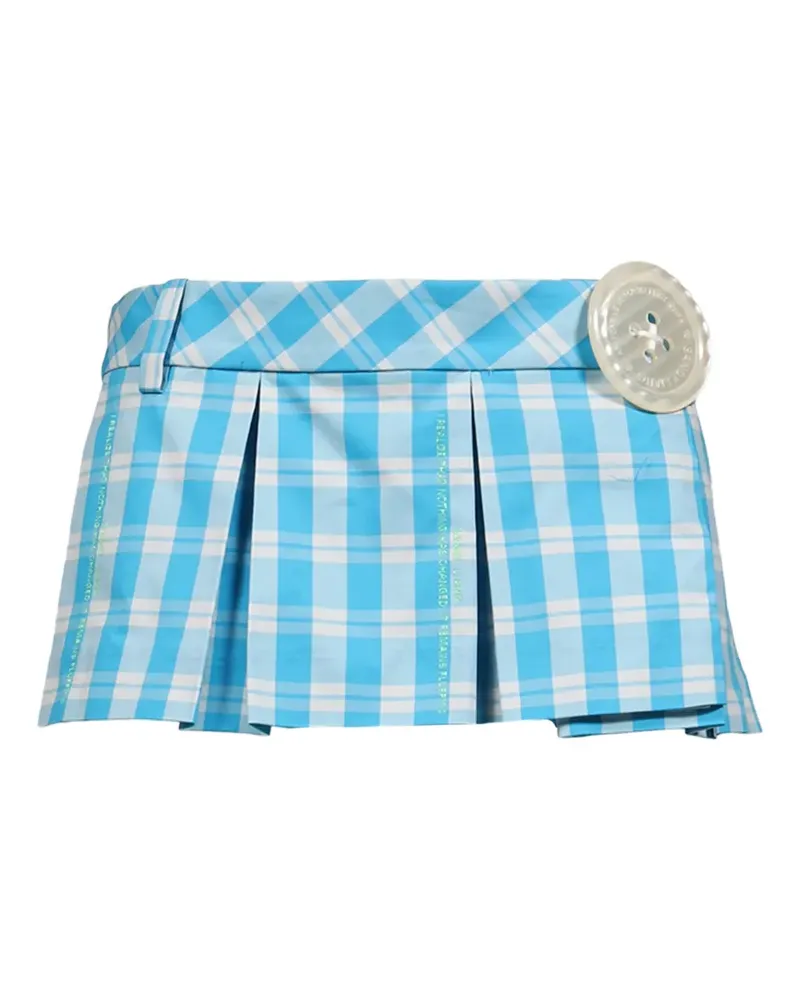 Sandy Liang Karierter Satsuma Faltenrock - Blau Blau