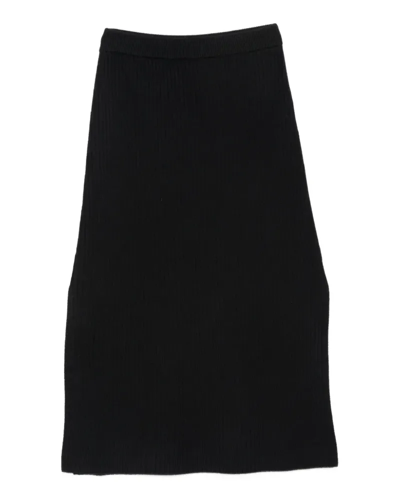 A.P.C. ribbed-knit side-slit midi skirt - Schwarz Schwarz