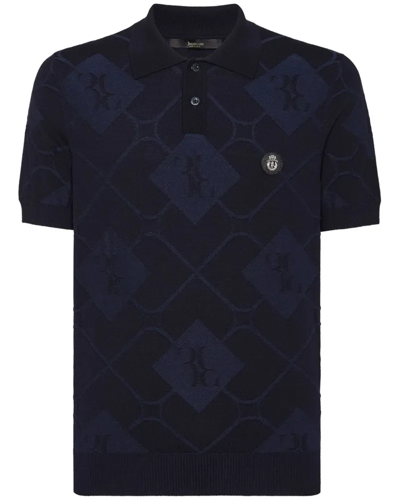 Billionaire Poloshirt mit Intarsienmuster Blau