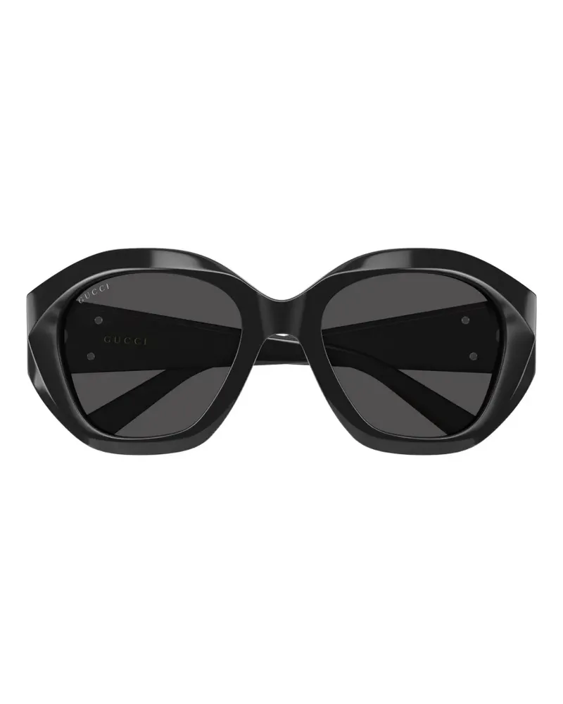 Gucci Geometrische GG Sonnenbrille - Schwarz Schwarz