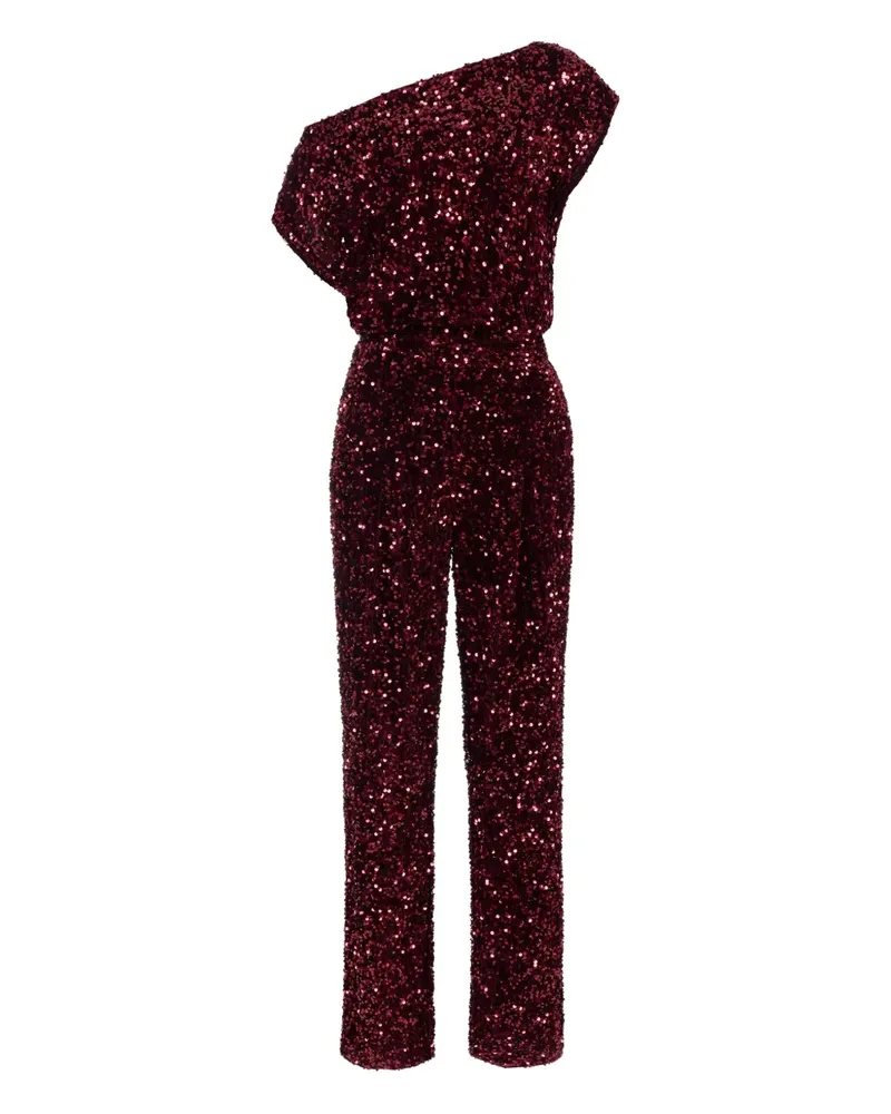 Elisabetta Franchi One-Shoulder-Jumpsuit mit Pailletten - Rot Rot
