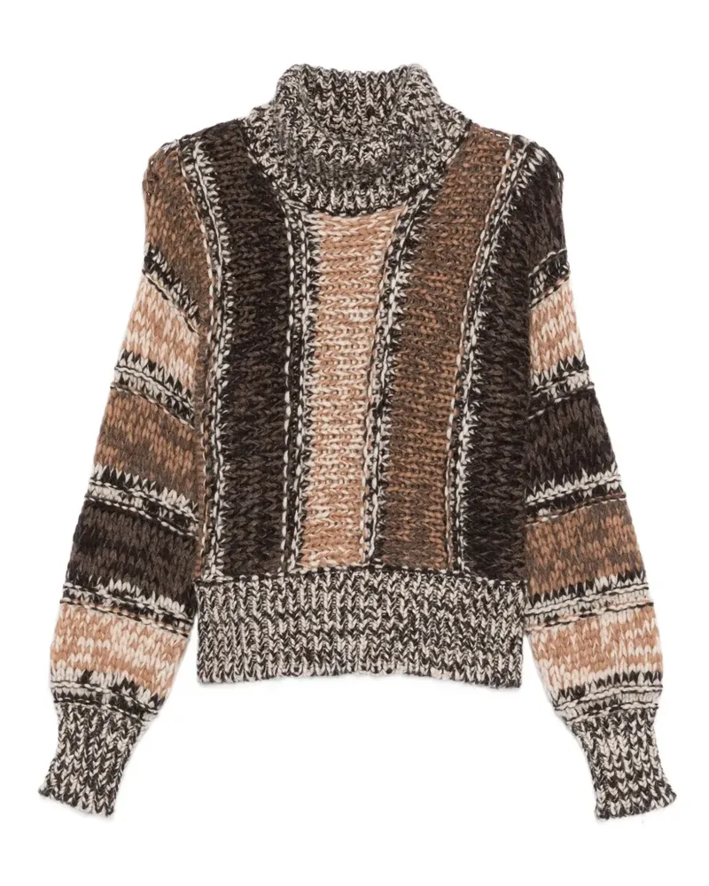 Roberto Collina Gestreifter Rollkragenpullover - Braun Braun