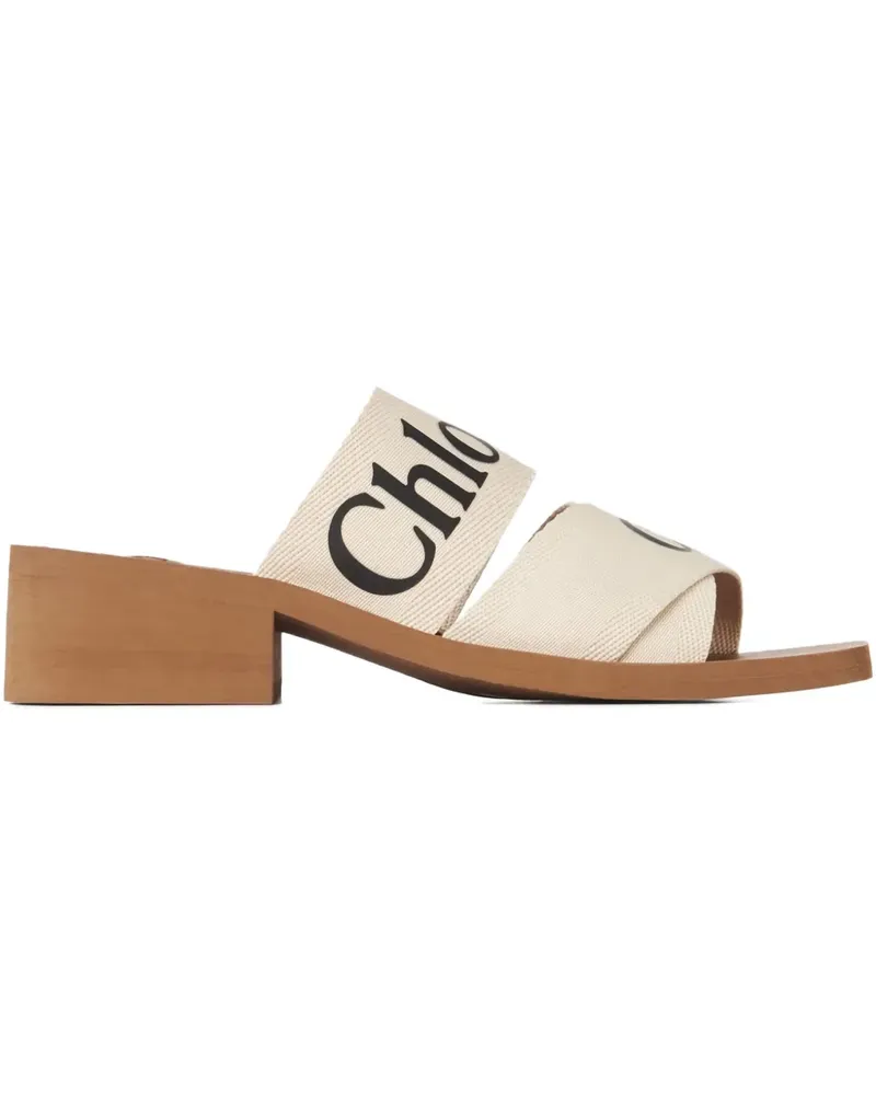 Chloé Sandalen mit Blockabsatz 45mm - Weiß Weiß