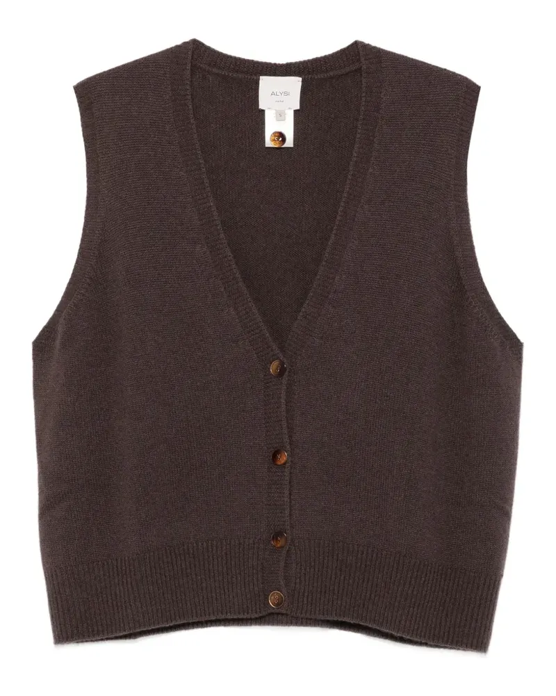 ALYSI button-up V-neck vest - Braun Braun