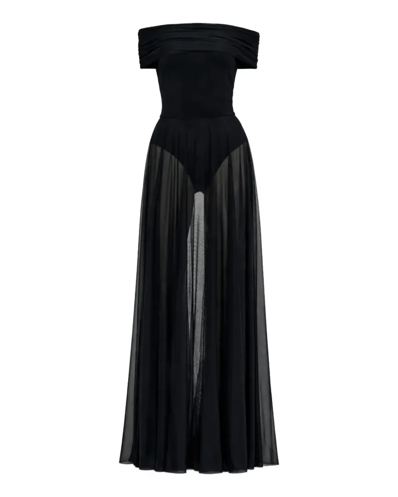 Norma Kamali off-shoulder maxi dress - Schwarz Schwarz