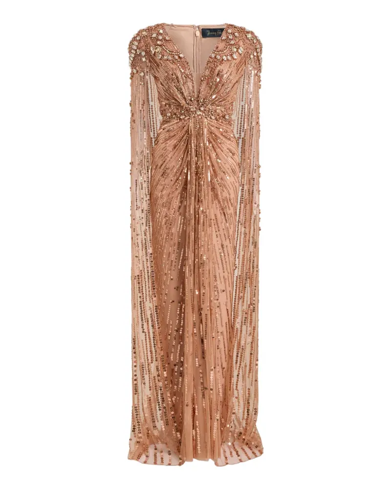 Jenny Packham Lotus Lady Abendkleid mit Perlen - Rosa Rosa