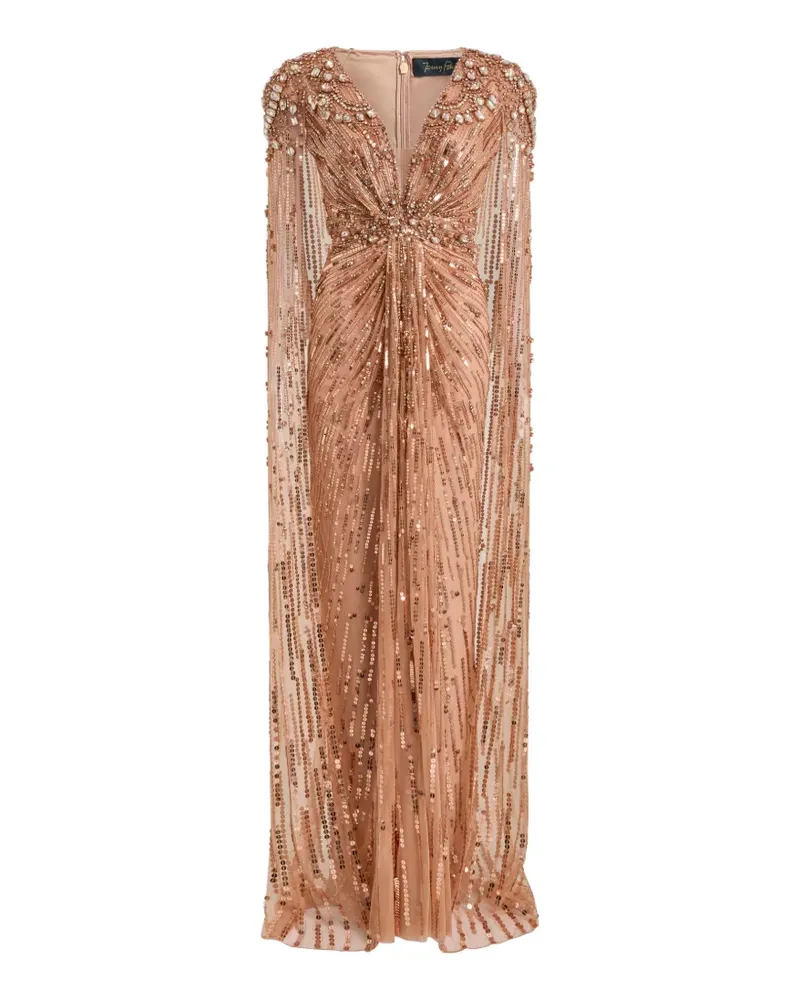 Jenny Packham Lotus Lady Abendkleid mit Perlen - Rosa Rosa