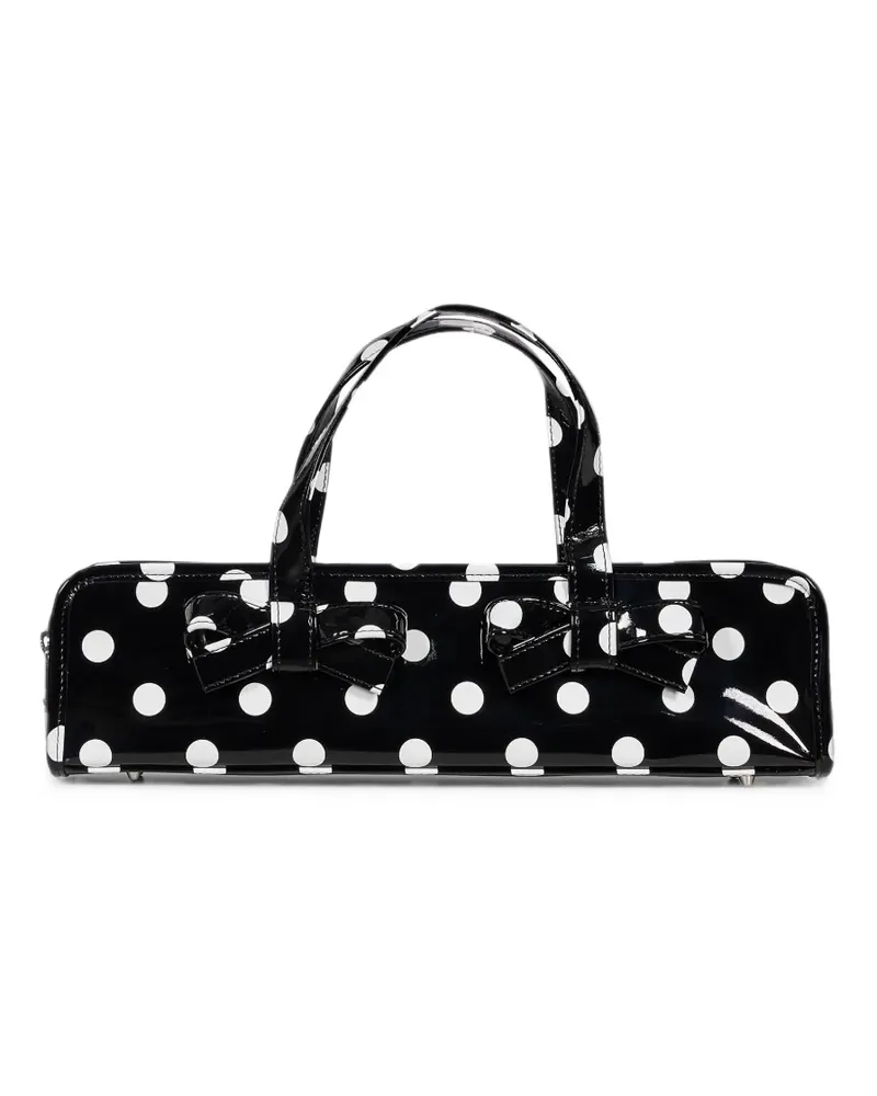 Comme des Garçons polka-dot bow-detail tote bag - Schwarz Schwarz