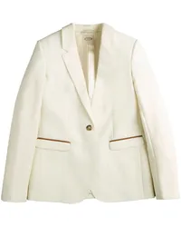 TOD'S Blazer mit Lederdetails Weiß