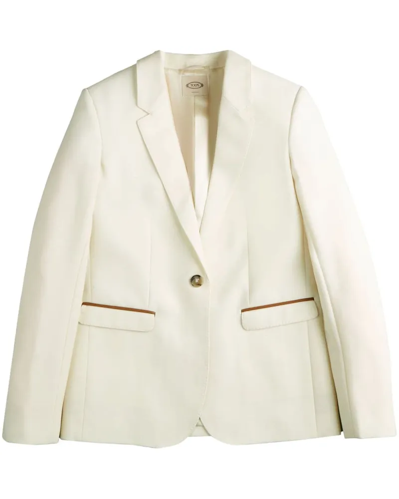 TOD'S Blazer mit Lederdetails - Weiß Weiß