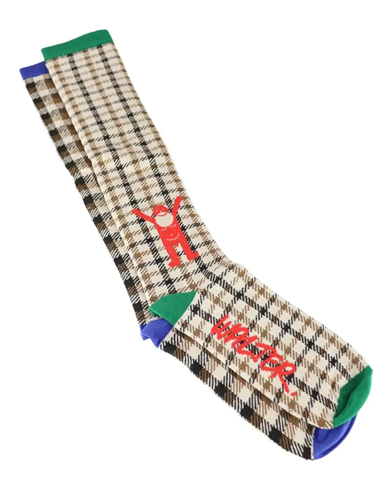 Walter van Beirendonck Socken mit Karomuster - Nude Nude