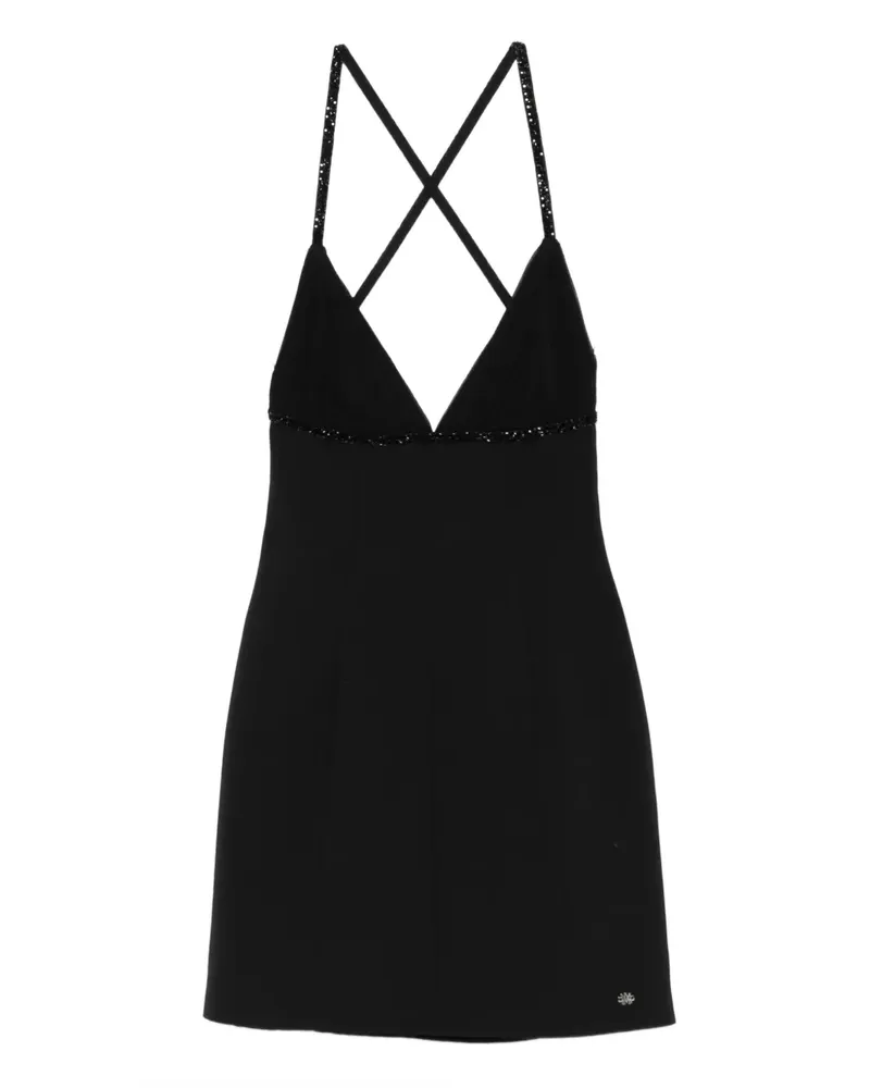 Amiri Minikleid mit Kristallen - Schwarz Schwarz