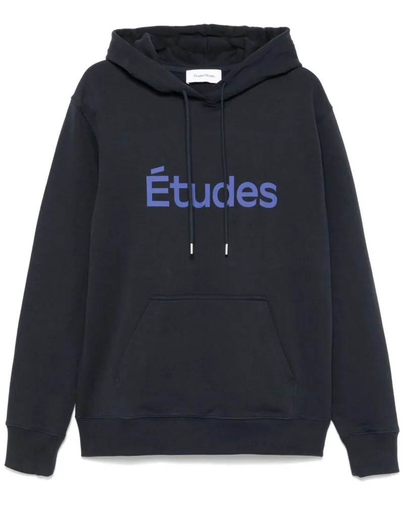 Études Studio Hoodie mit Logo-Print - Blau Blau