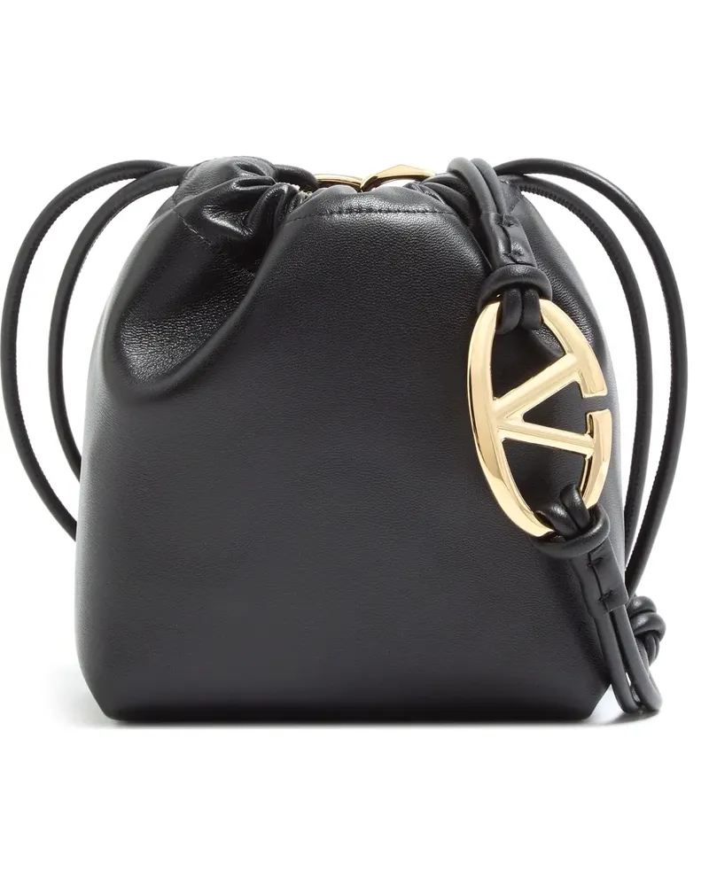 Valentino Garavani Mini VLogo Pouf Tasche aus Nappaleder - Schwarz Schwarz