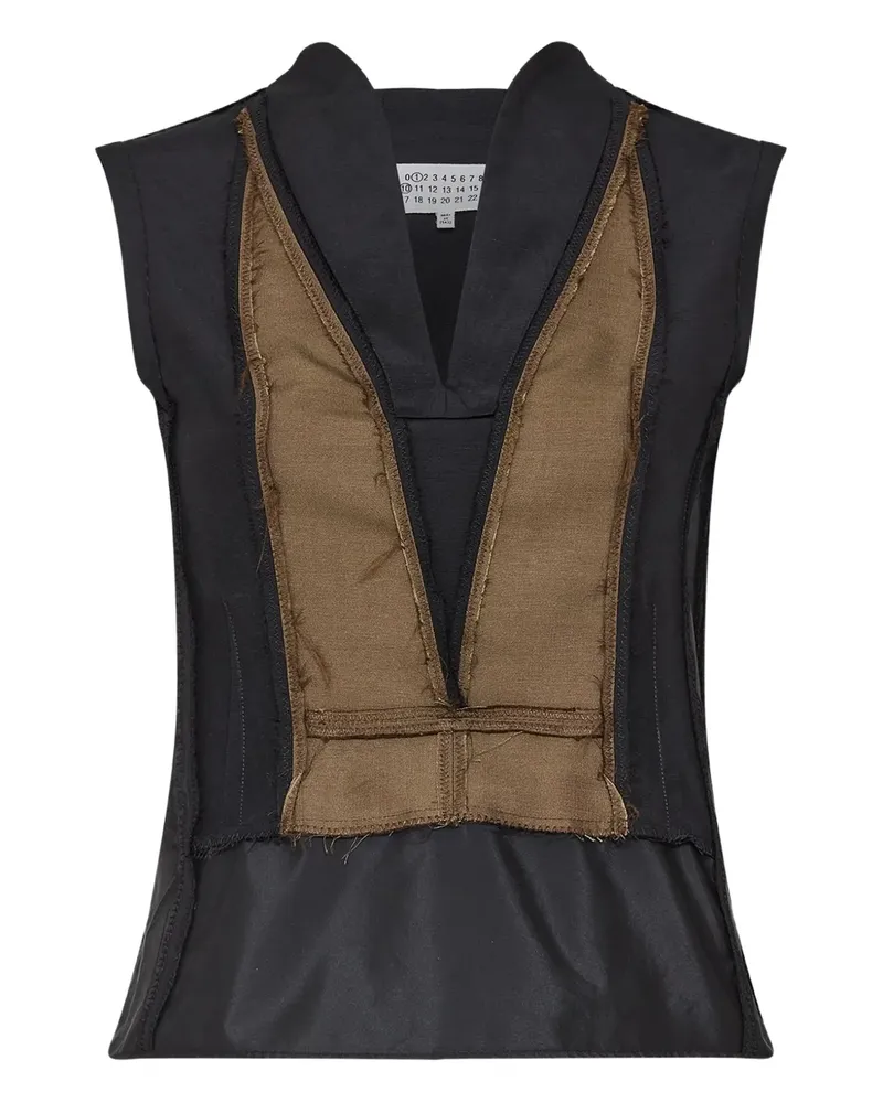 Maison Margiela Zweifarbiges Top - Schwarz Schwarz