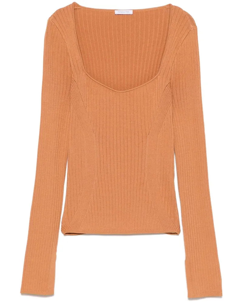 Patrizia Pepe Gerippter Strickpullover - Braun Braun
