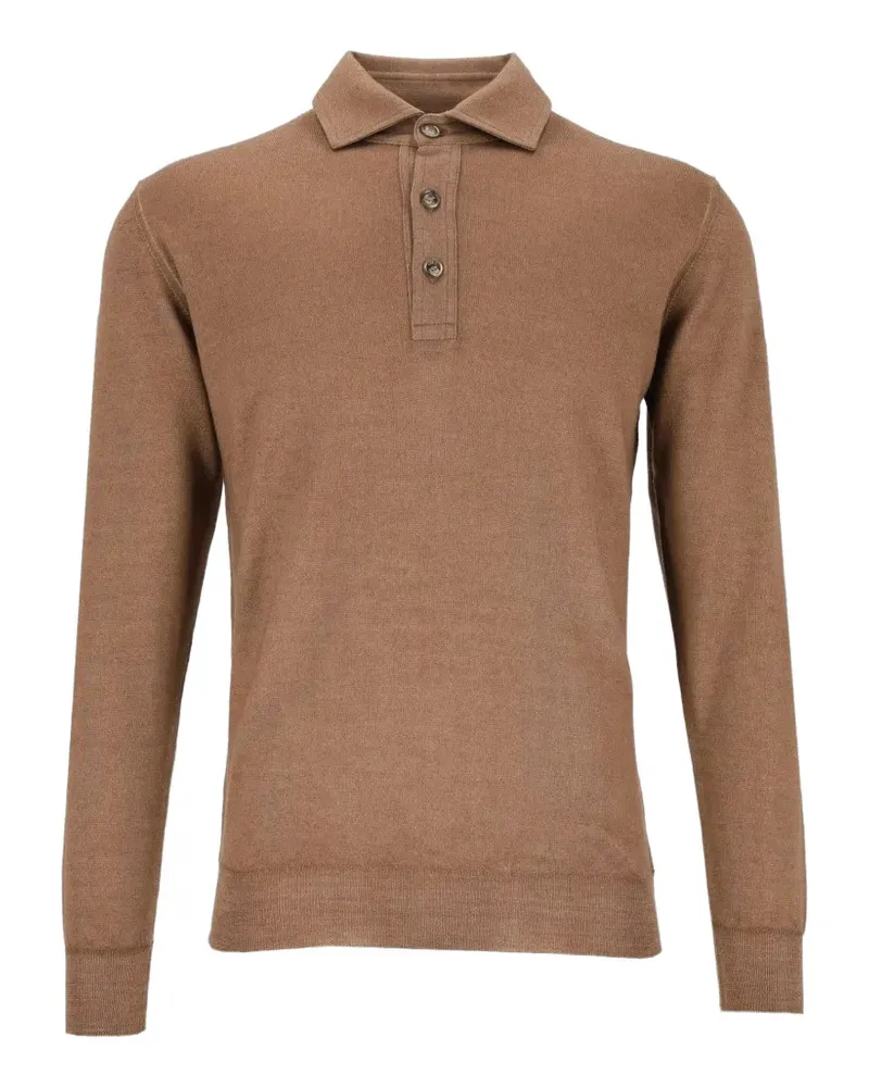 Fedeli Langärmeliges Poloshirt - Braun Braun