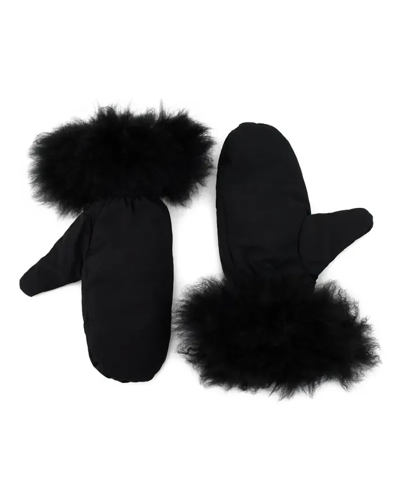 Yves Salomon Handschuhe mit Kontrastdetails - Schwarz Schwarz