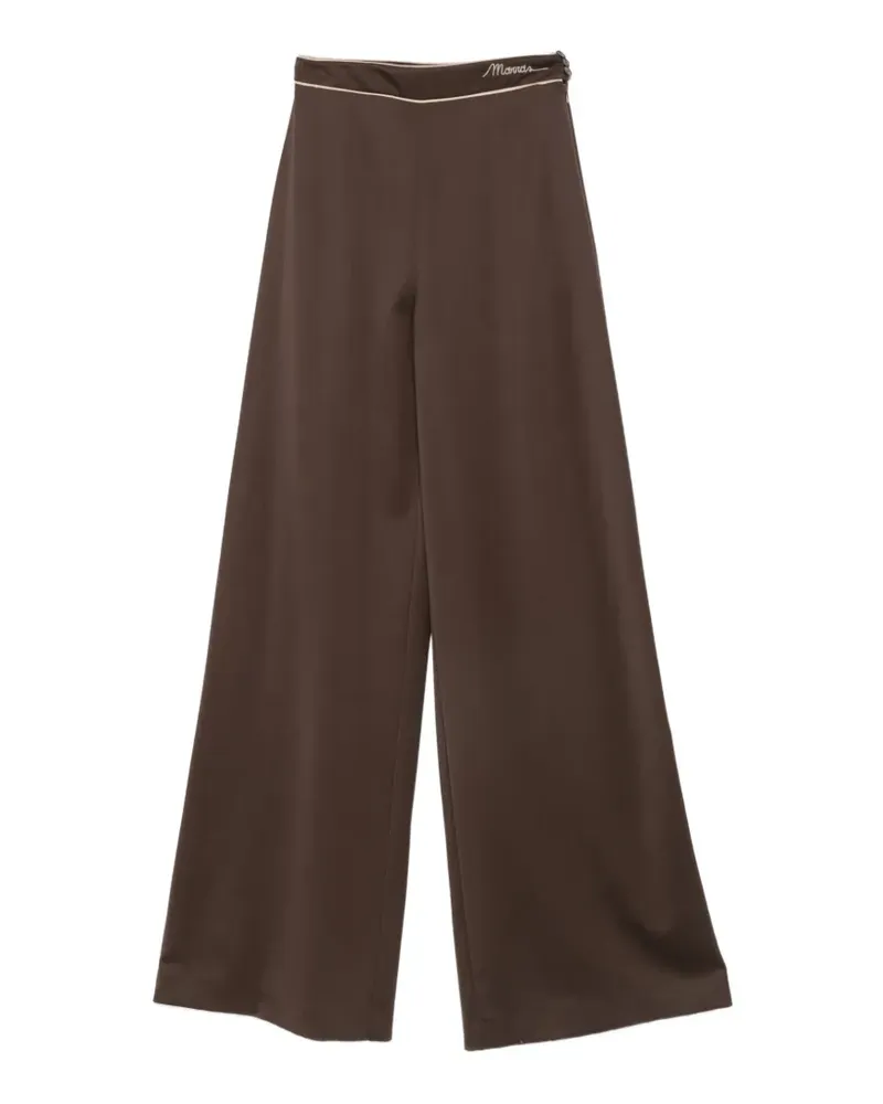 Antonio Marras logo-embroidered wide-leg trousers - Braun Braun
