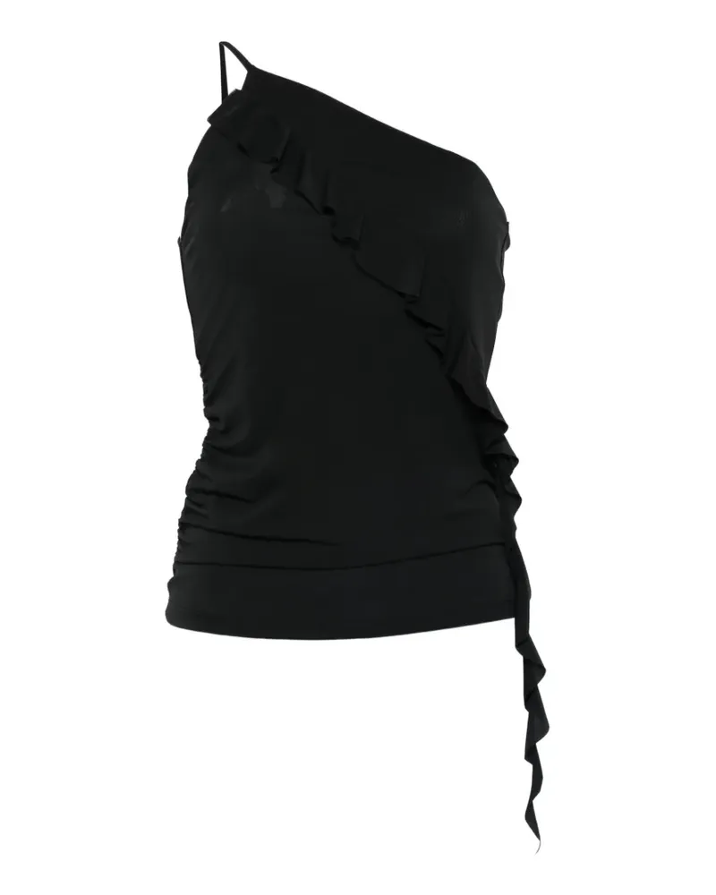 Pinko One-Shoulder-Top mit Rüsche - Schwarz Schwarz