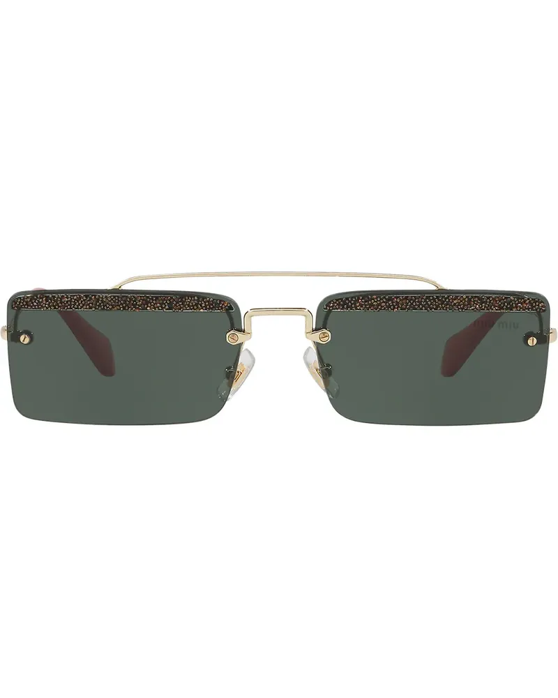 Miu Miu Verzierte Sonnenbrille - Gold Gold