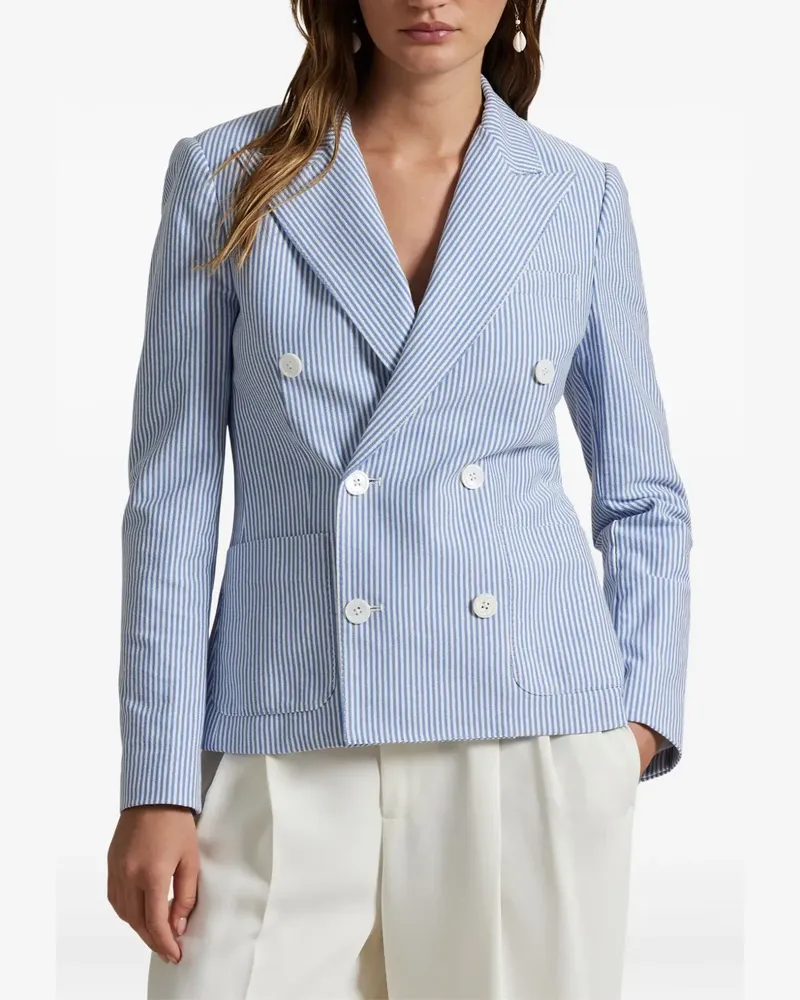 Ralph Lauren Doppelreihiges Sakko mit Nadelstreifen - Blau Blau