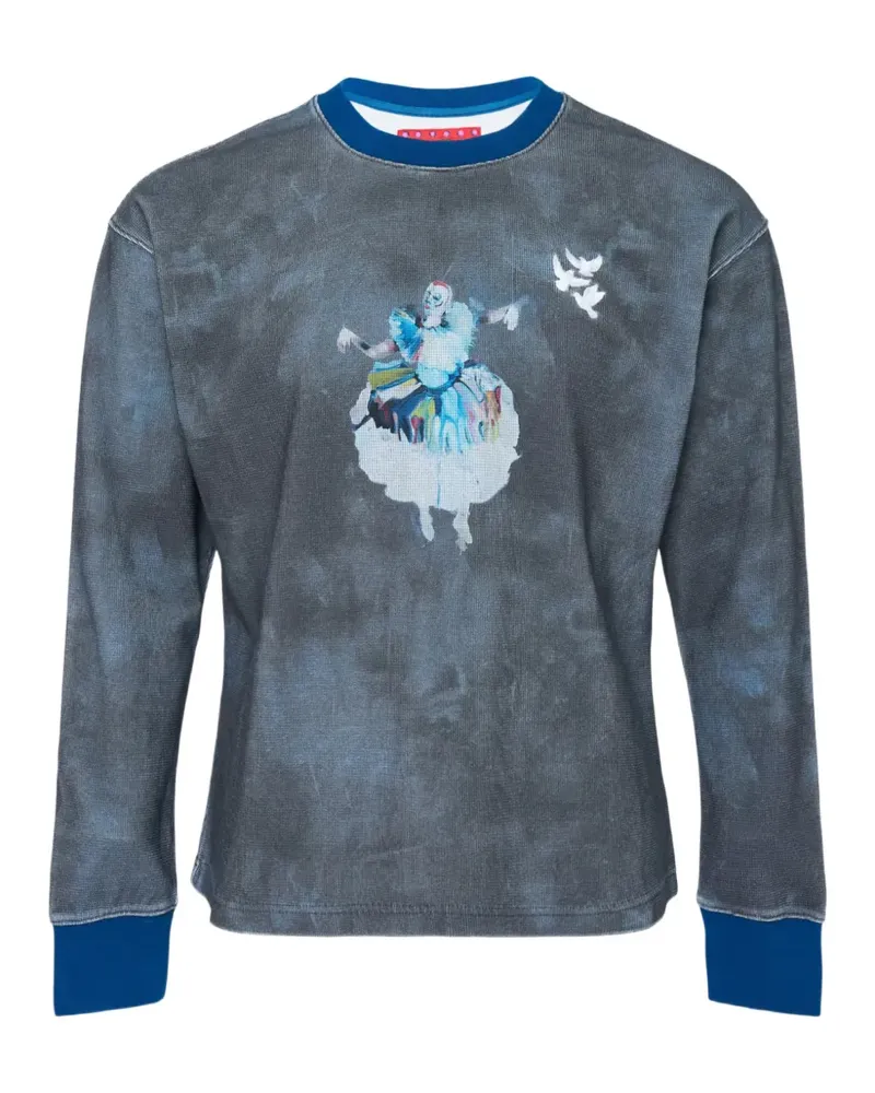KidSuper Puppet Master T-Shirt mit grafischem Print und Waffelstrickmuster - Grau Grau