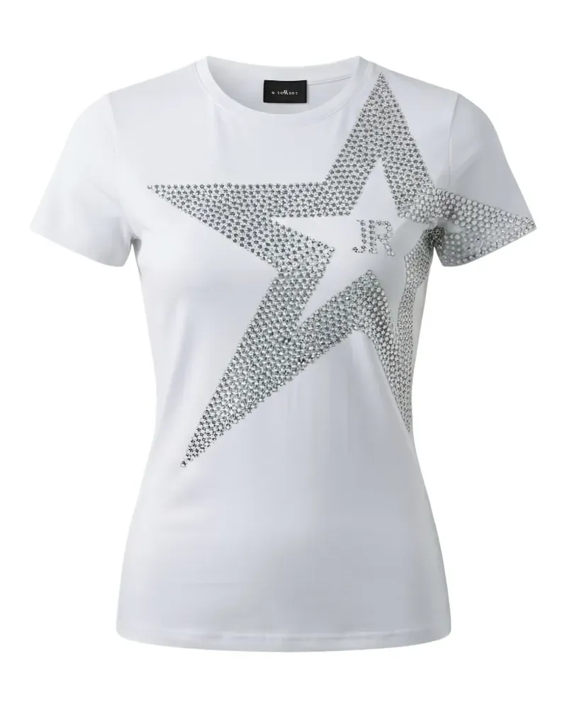 John Richmond Strassverziertes T-Shirt mit Sternmotiv - Weiß Weiß