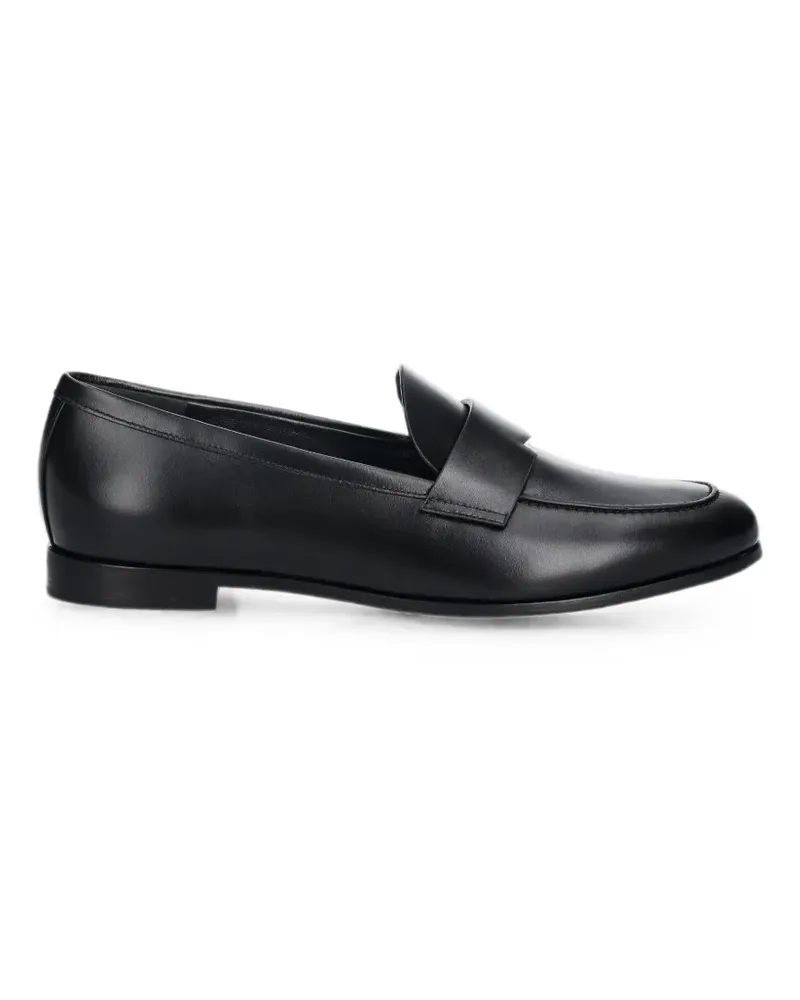 Max Mara logo-plaque leather loafers - Schwarz Schwarz
