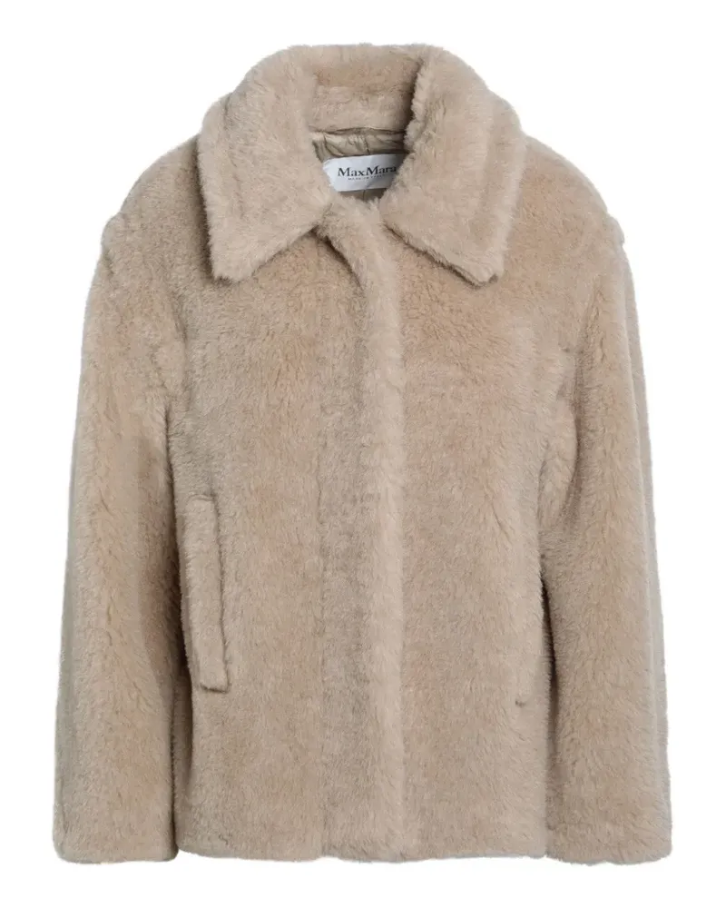 Max Mara Mantel aus Faux Fur mit Schalkragen - Nude Nude