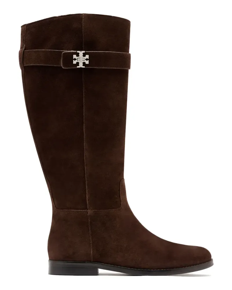 Tory Burch T-lock suede knee-high boots - Braun Braun