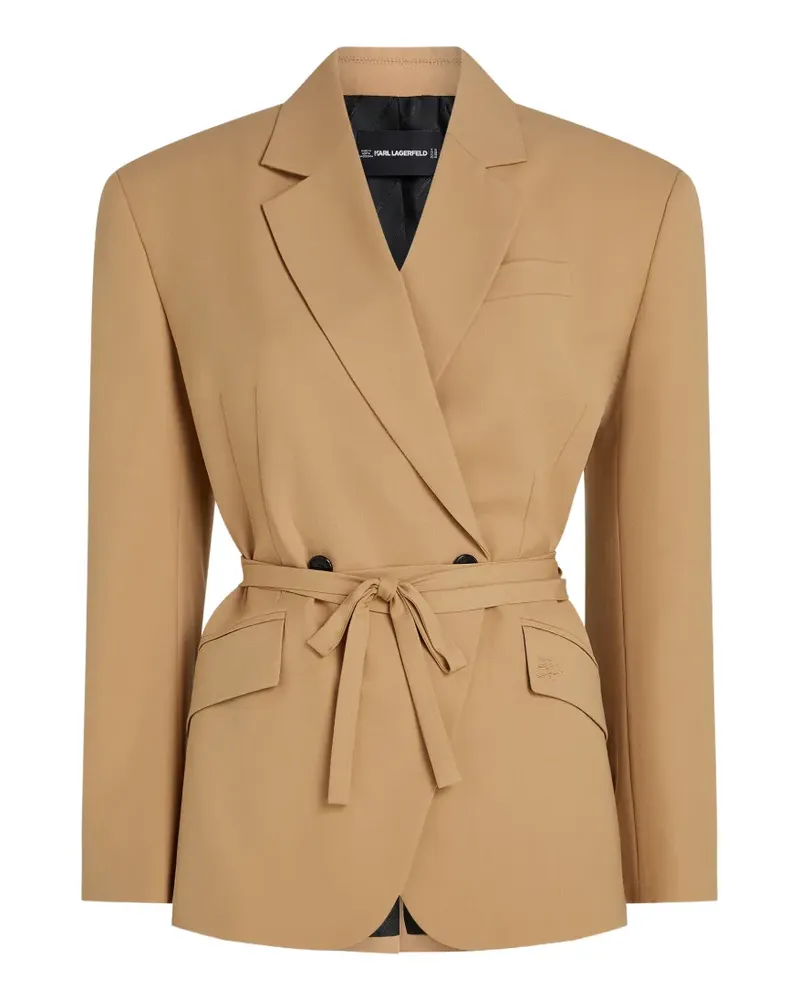 Karl Lagerfeld tie-waist double-breasted blazer - Nude Nude